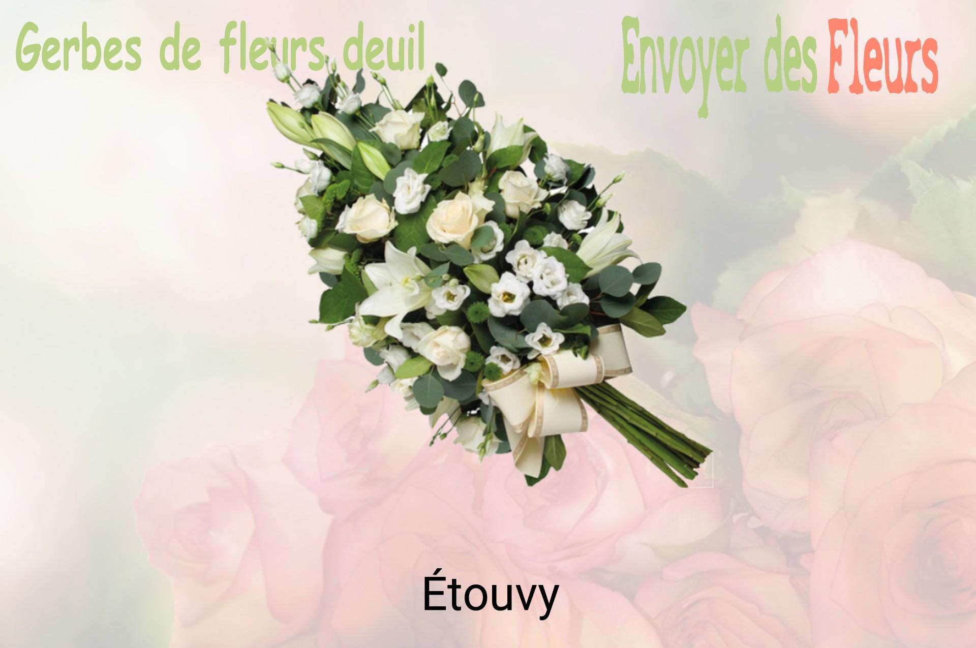 Gerbe de fleurs de deuil livrée à Étouvy